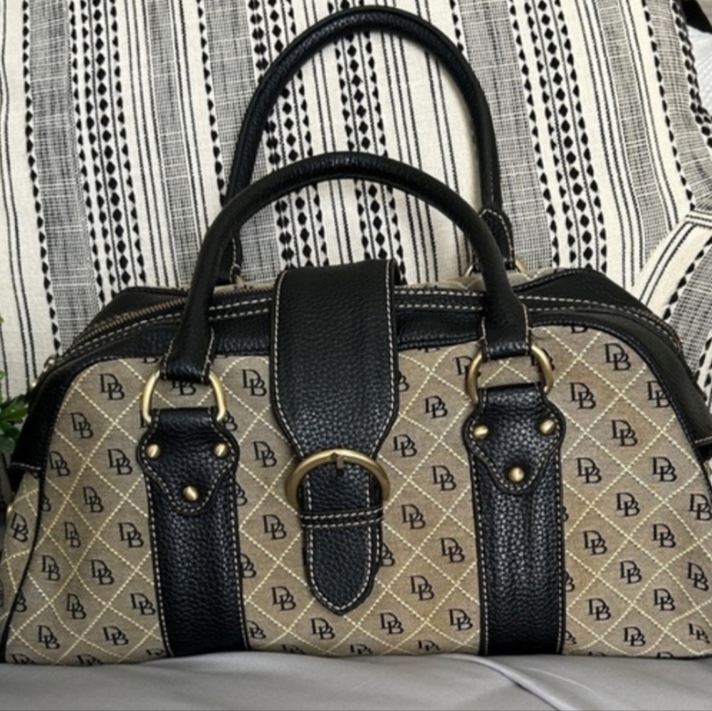 Dooney & Bourke Black and Grey Satchel - Picture 3 of 8